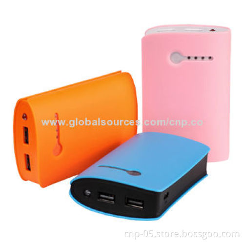Colorful Dual-USB Power Banks for iPhone 4S/4/3GS/3 and Other Digital Devices with 5V/1A Output